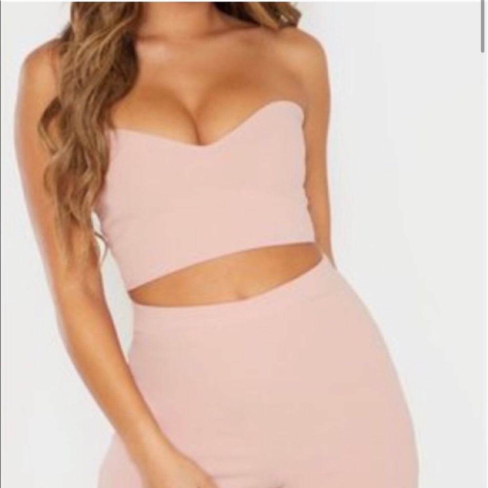 Pretty little thing sweetheart bandeau crop top